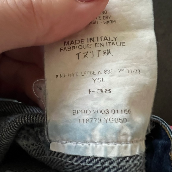 Rate Yves Saint Laurent Rive Gauche Boot Cut Cotton Jeans YSL stamp - Picture 14 of 16